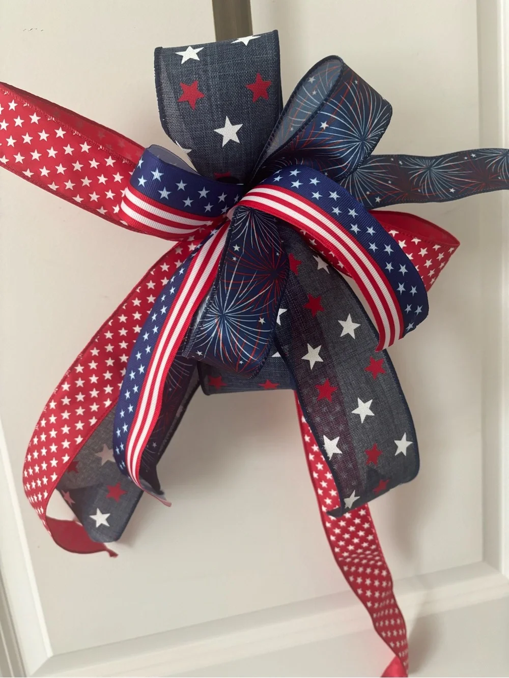 Patriotic Star ⭐️ Firework Ribbon Bow - Red, White & Blue Custom NEW Final Sale